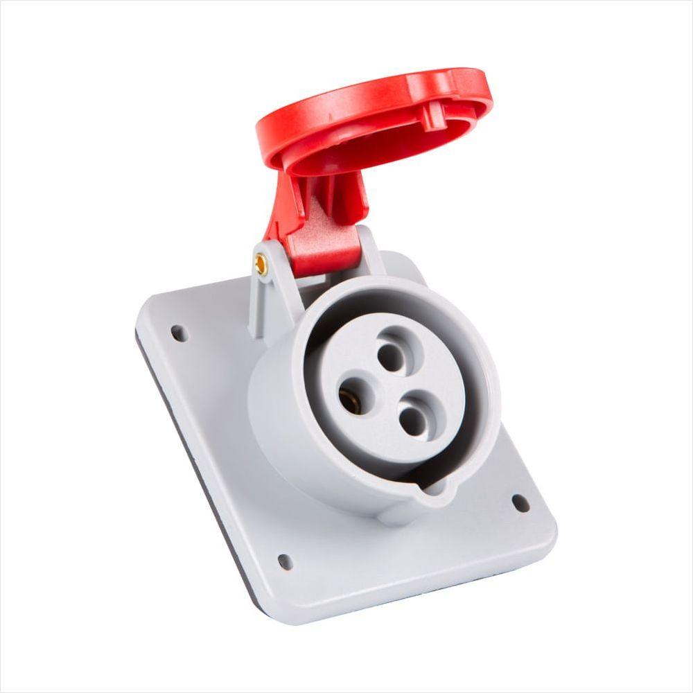 Tomada de Embutir Industrial 2P+T 32 A 380-415 Vca 9 H Tramontina - 1