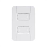Conjunto 4x2 com 1 Interruptor Simples 10 A 250 V e 1 Interruptor Paralelo 10 A 250 V Tramontina Tablet Branco - 1