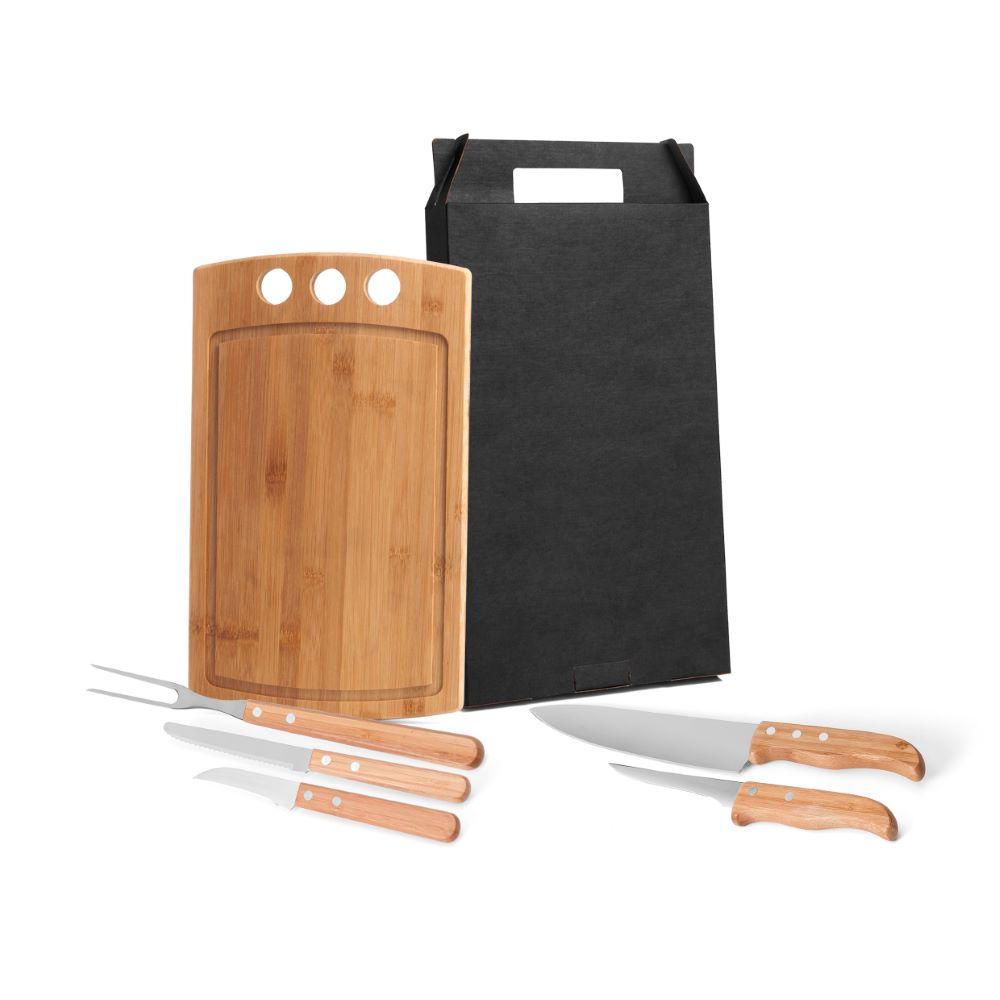 Conjunto Para Churrasco / Cozinha Em Bambu/Inox California - 6 Pçs Welf - 1