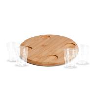 Conjunto Em Bambu Com 4 Copos Para Dose - 5 Pçs Welf - 1