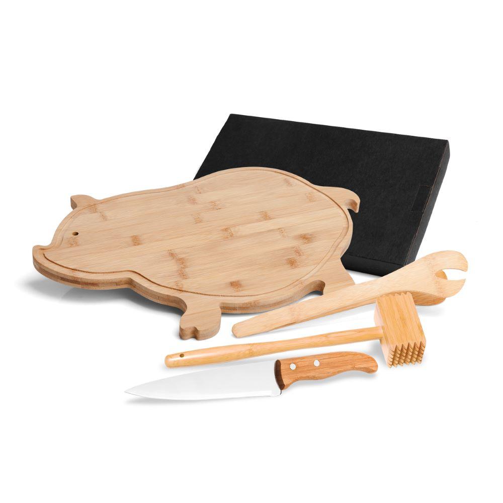 Conjunto Para Cozinha Em Bambu/Inox - 4 Pçs Welf - 1