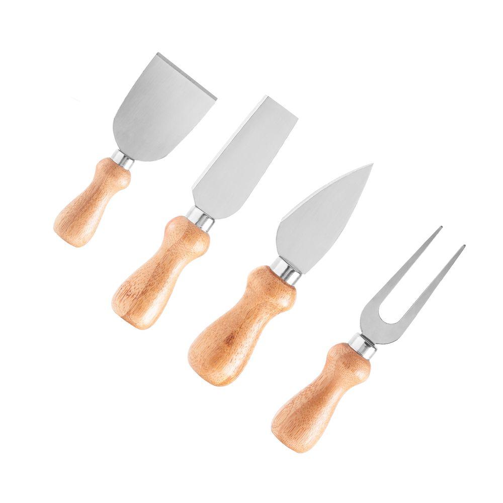 Conjunto para Queijo Inox/Madeira - 4 Peças - 1