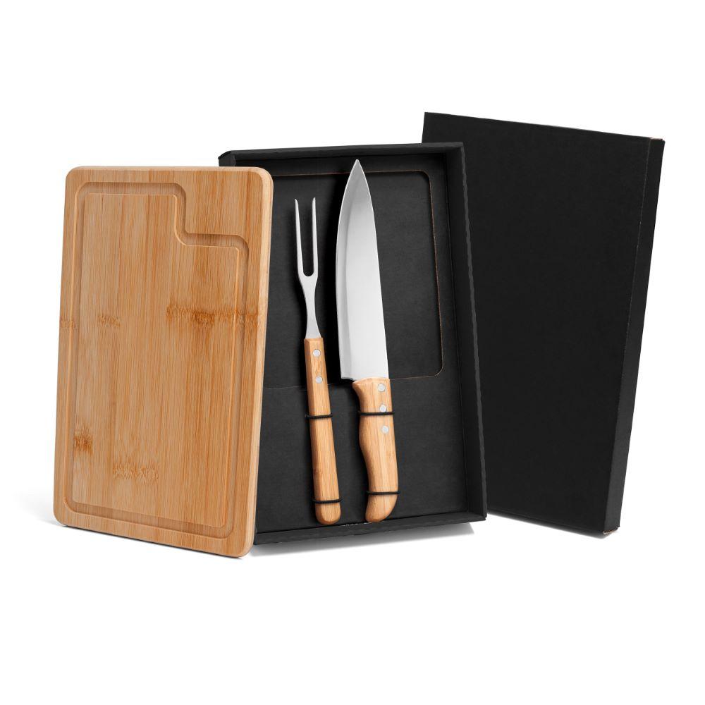 Kit Para Churrasco Em Bambu/Inox - 3 Pçs Welf - 1