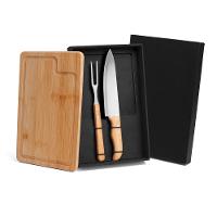 Kit Para Churrasco Em Bambu/Inox - 3 Pçs Welf - 1