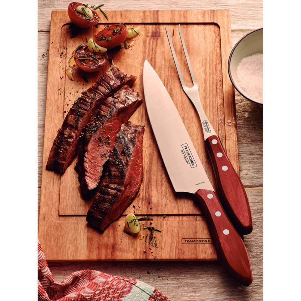 Jogo Faca e Garfo Trinchante Churrasco Inox Polywood Tramontina - 5