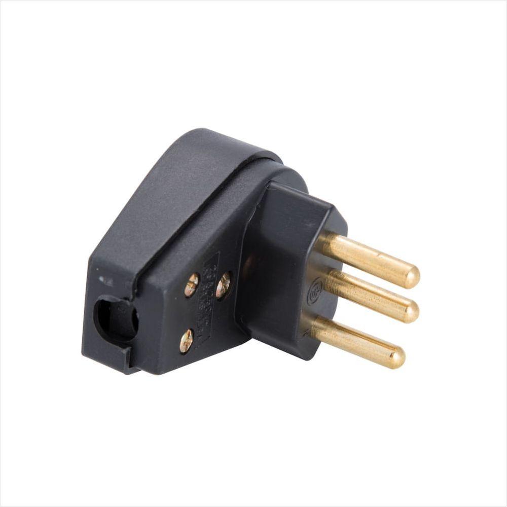 Plugue Angular 2P+T 20 A 250 V Preto Tramontina - 1