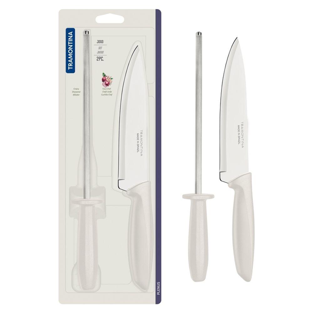 Jogo Faca/Chaira Inox 2 Peças Plenus Off Tramontina - 1