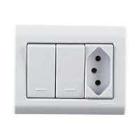 Caixa de Sobrepor com 2 Interruptores Simples 10 A 250 V e 1 Tomada 2P+T 10 A 250 V Tramontina - 3