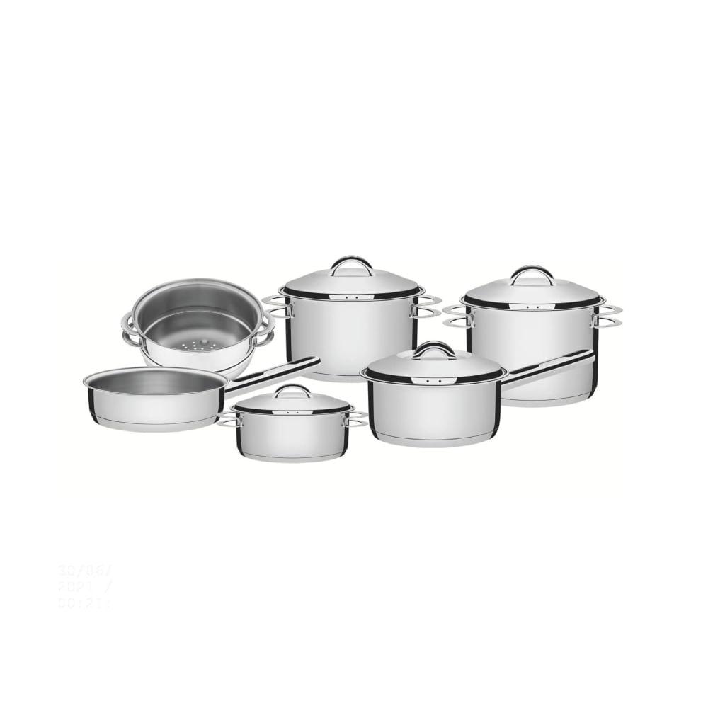 Jogo de Panelas Aço Inox Solar 6 Peças Tramontina - 1