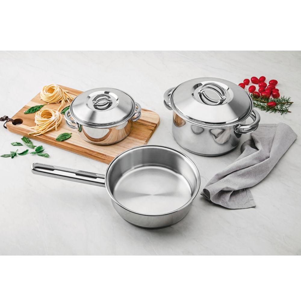 Jogo de Panelas Aço Inox Solar 6 Peças Tramontina - 3