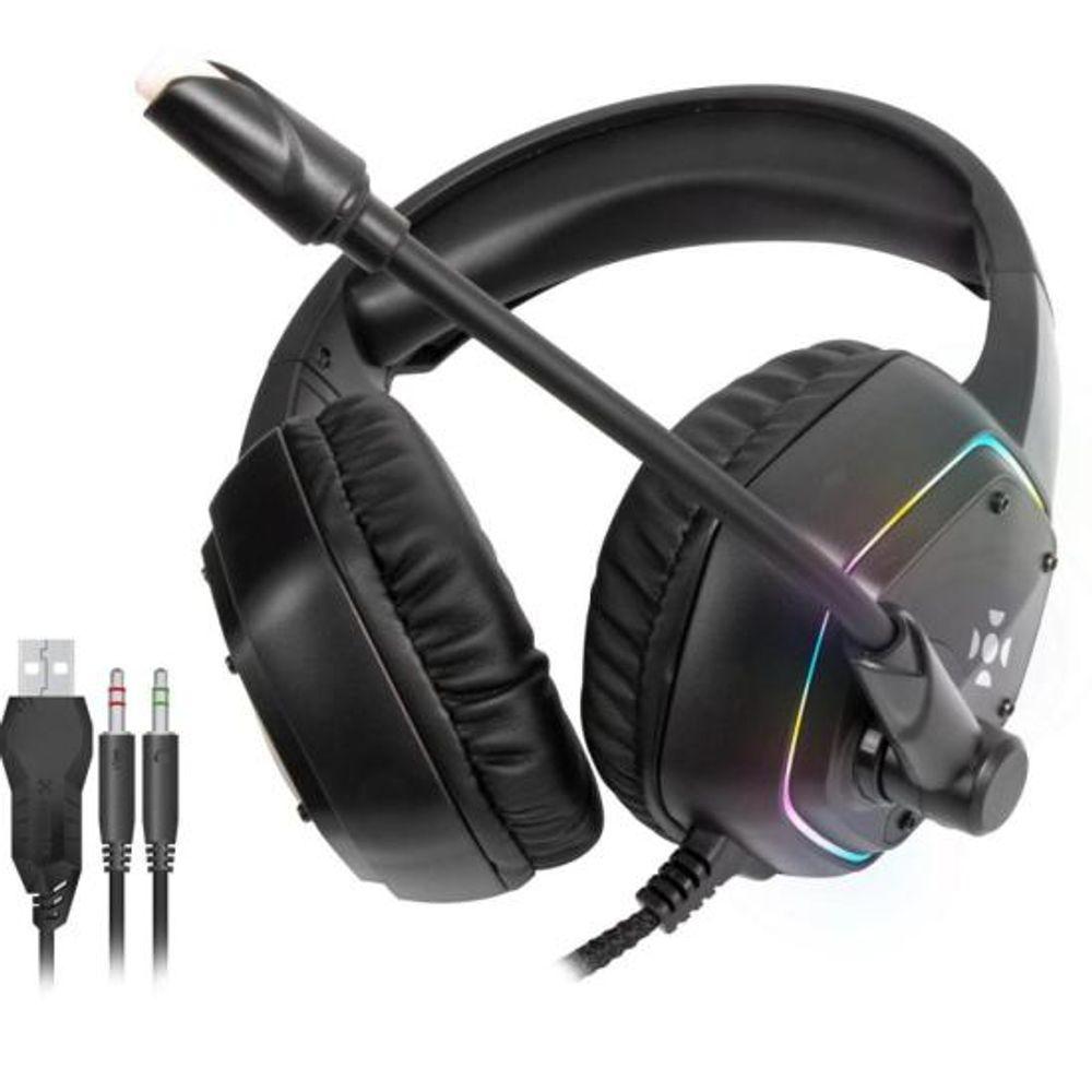 Headset Gamer Fortrek Blackfire P2 + USB RGB Preto - 1