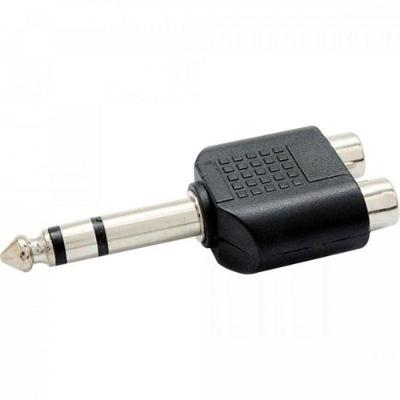 Adaptador Plug P10 Stereo Para 2x Jack RCA Niquel ADAP0031 Storm pacote Com 10