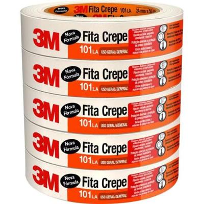Fita Crepe 24x50 101LA Bege 3M pacote Com 5