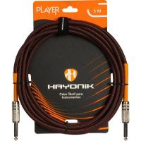 Cabo Para Instrumentos Player P10 Textil 3m Marrom Hayonik - 1