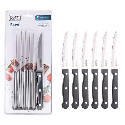 Conjunto de Facas de Mesa 6 Peças Razor Aço Inox Black&Decker
