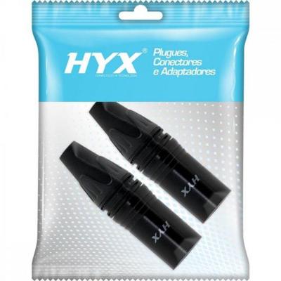 Conector XLR Macho 3 Pólos Niquelado HX081M Preto HYXPCT / 2