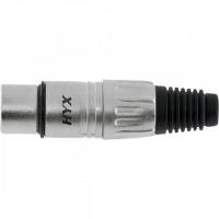 Conector XLR Fêmea 3 Pólos Niquelado HX001F Prata HYXPCT / 2 - 2