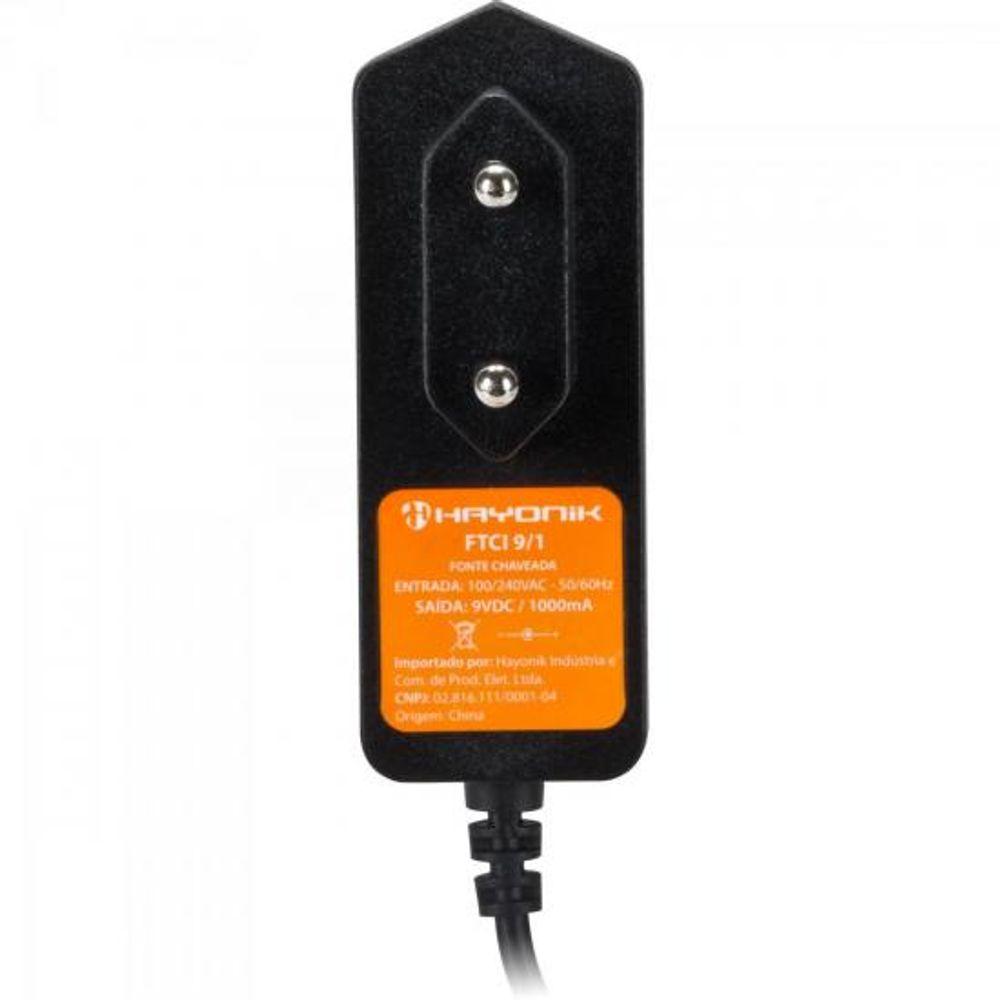 Fonte Chaveada Hayonik FTCI 9/1 9VDC 1A 9W P4 C+ Bivolt - 1