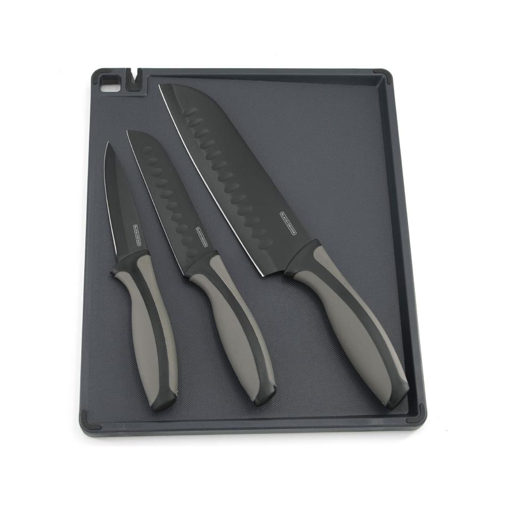 Conjunto de Facas e Tábua 4 Peças Lancaster Black&Decker - 1