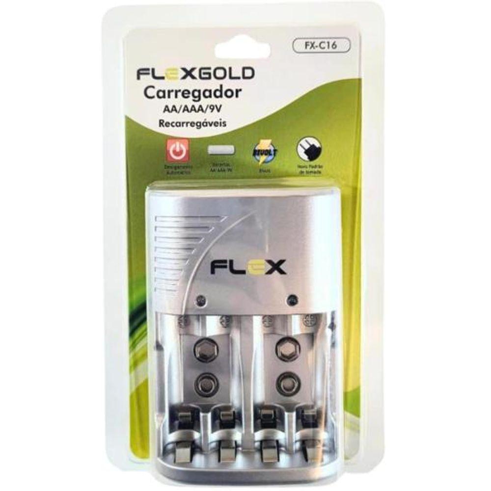 Carregador de Pilhas AA/AAA/9V FXC16 Bivolt Flex - 1