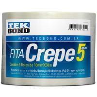 Fita Crepe 18mmx50m Tekbond (Pacote Com 5 uni.) - 1
