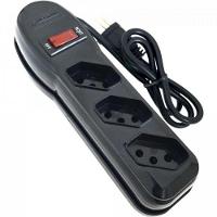 Filtro de Linha Com 3 Tomadas 1M Circuit Breaker Preto Megatron - 1