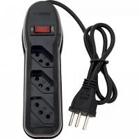 Filtro de Linha Com 3 Tomadas 1M Circuit Breaker Preto Megatron - 2