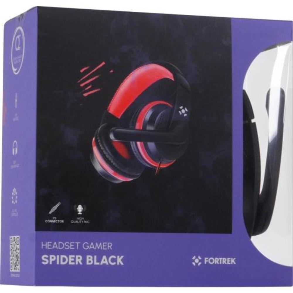 Headset Gamer Fortrek Spider Black P3 Preto/Vermelho - 8