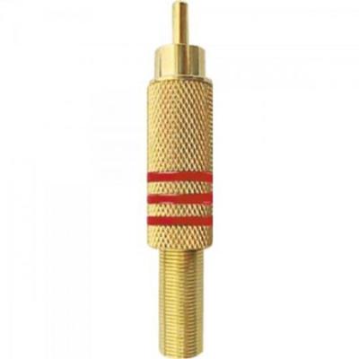 Plug RCA Macho 6/7mm Com Mola 3FXA Tarja Vermelha Genérico Storm 10 unidades