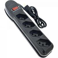 Filtro de Linha Com 4 Tomadas 1M Circuit Breaker Preto Megatron - 1