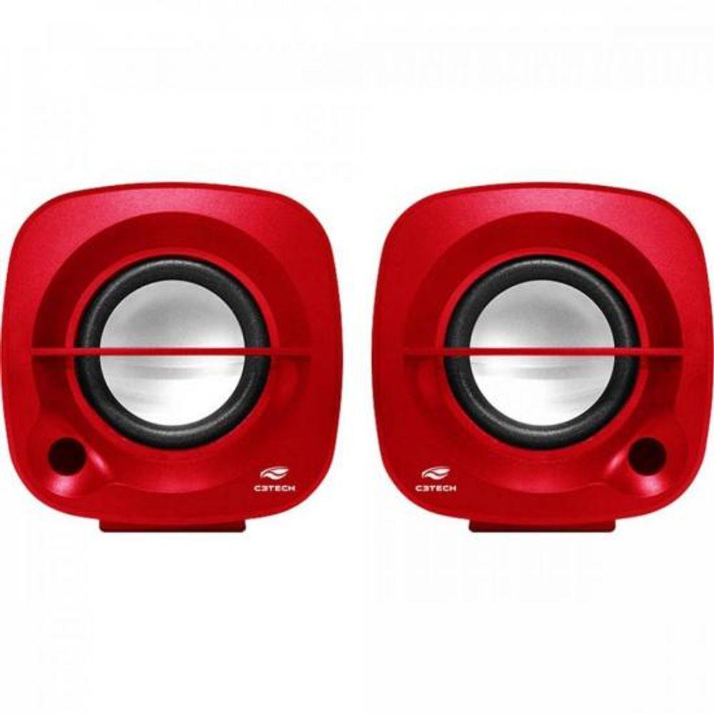 Caixa de Som C3Tech SP-303RD Multimídia 2.0 Vermelha - 2