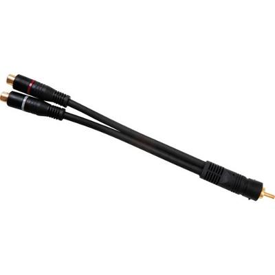 Cabo Y 2 RCA Fêmea x 1 RCA Macho 20cm 4mm CBAY0003 Preto Storm pacote Com 5