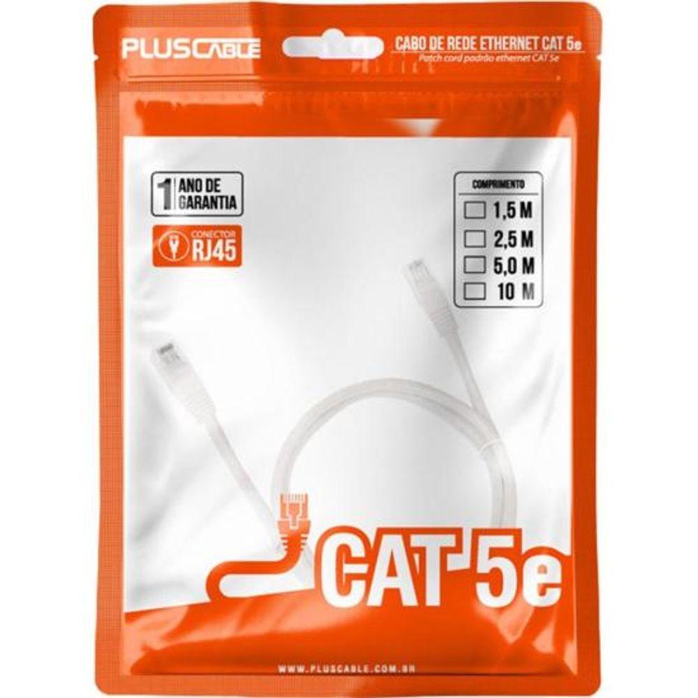 Patch Cord Cat6 5m Branco PlusCable - 3