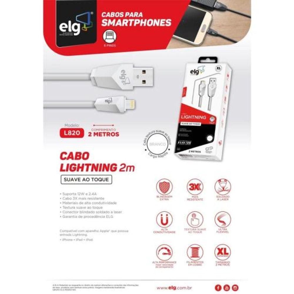 Cabo Lightning Prisma L820 Branco ELG - 7