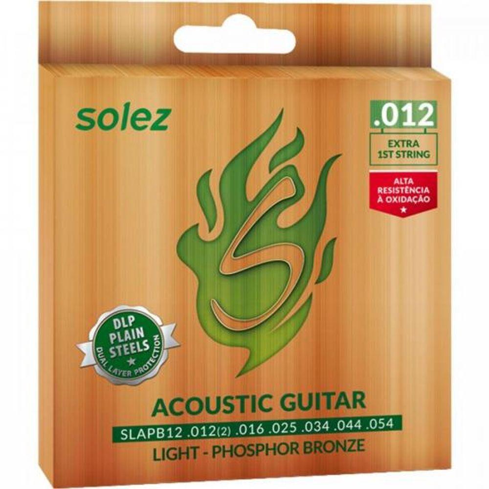 Encordoamento Violão Aço Solez SLAPB12 012 Phospor Bronze - 1