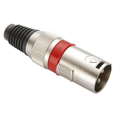 Conector Cannon Macho Corpo Metálico YS1058A Vermelho Genérico pacote Com 5
