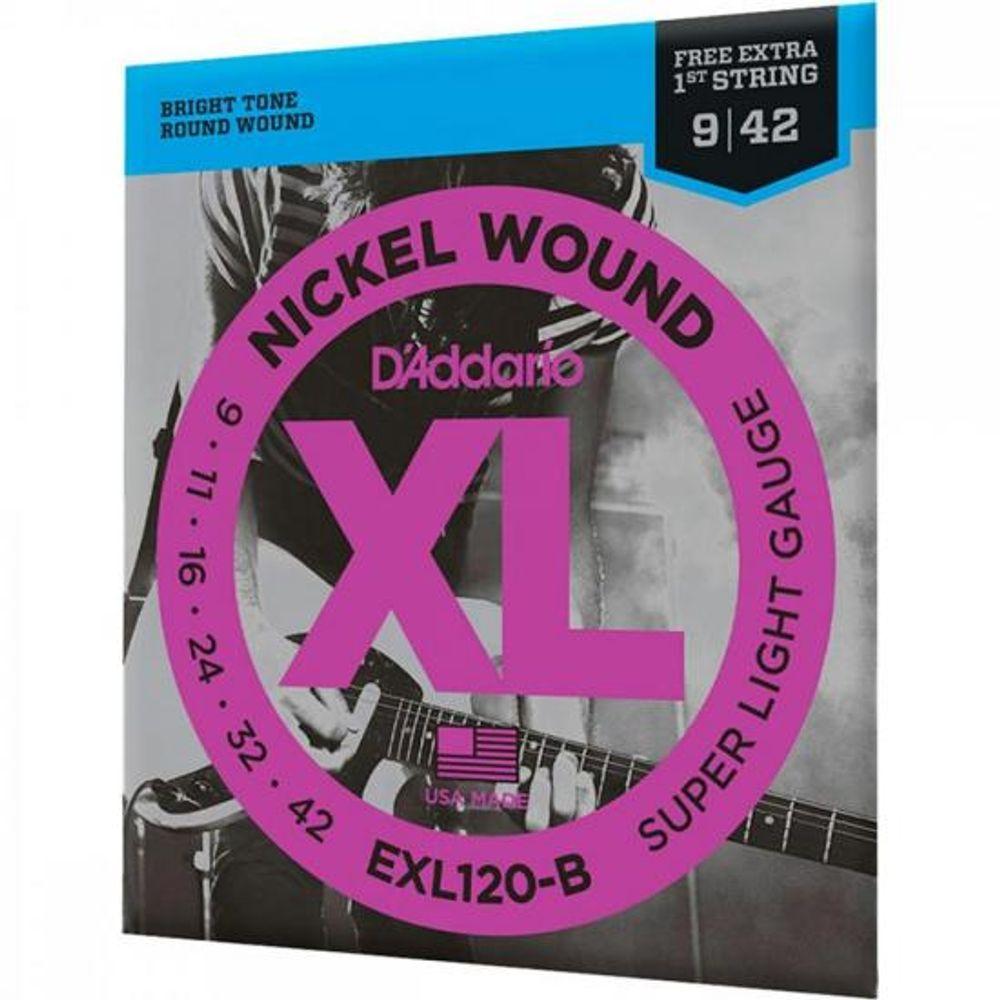 Encordoamento Guitarra .009-.042 XL Nickel EXL120-B D Addario Com Corda Extra PL009 - 2