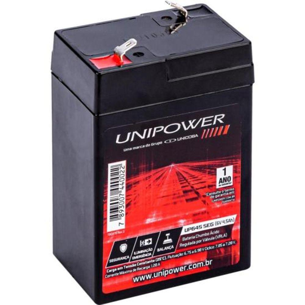 Bateria Estacionária Selada 6V 4,5Ah VRLA UP645SEG Unipower - 1