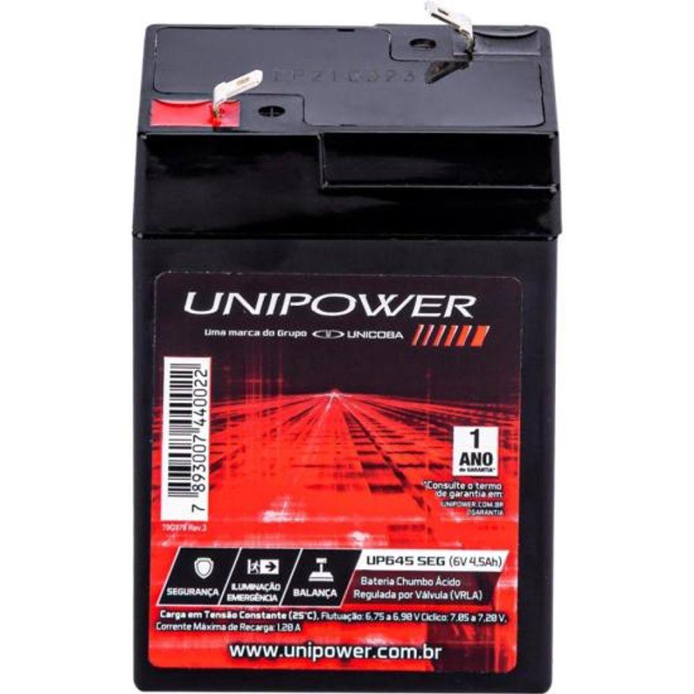Bateria Estacionária Selada 6V 4,5Ah VRLA UP645SEG Unipower - 2