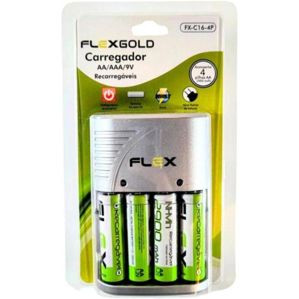 Carregador de Pilhas AA/AAA/9V FXC164P Bivolt Flex - 1