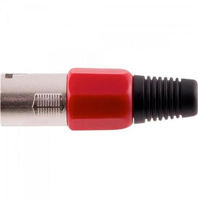 Conector Cannon XLR Macho PGCN0005 Plástico Vermelho Storm pacote Com 5