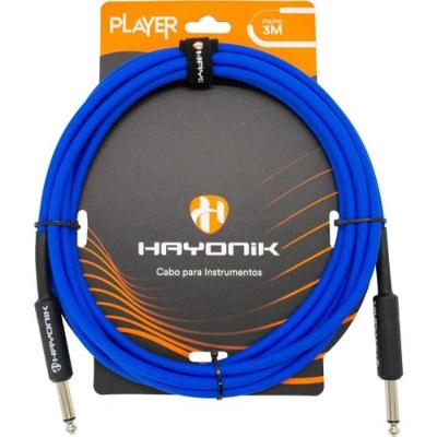 Cabo Para Instrumentos Player P10 x P10 3m Azul Hayonik