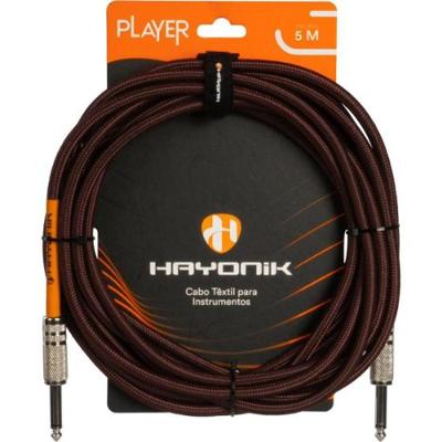 Cabo Para Instrumentos Player P10 Textil 5m Marrom Hayonik