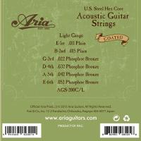 Encordoamento Para Violão Coated .011 Phosphor Bronze AGS200CL Aria - 2
