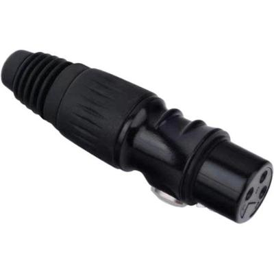 Plug Jack Cannon Fêmea Metálico Preto Storm pacote Com 5