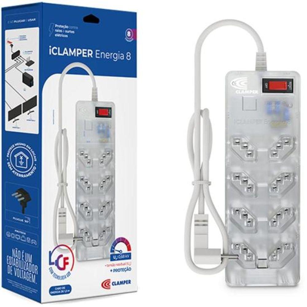 Filtro de Linha Com Proteção DPS 3P Energia 8 Clamper Transparente - 5