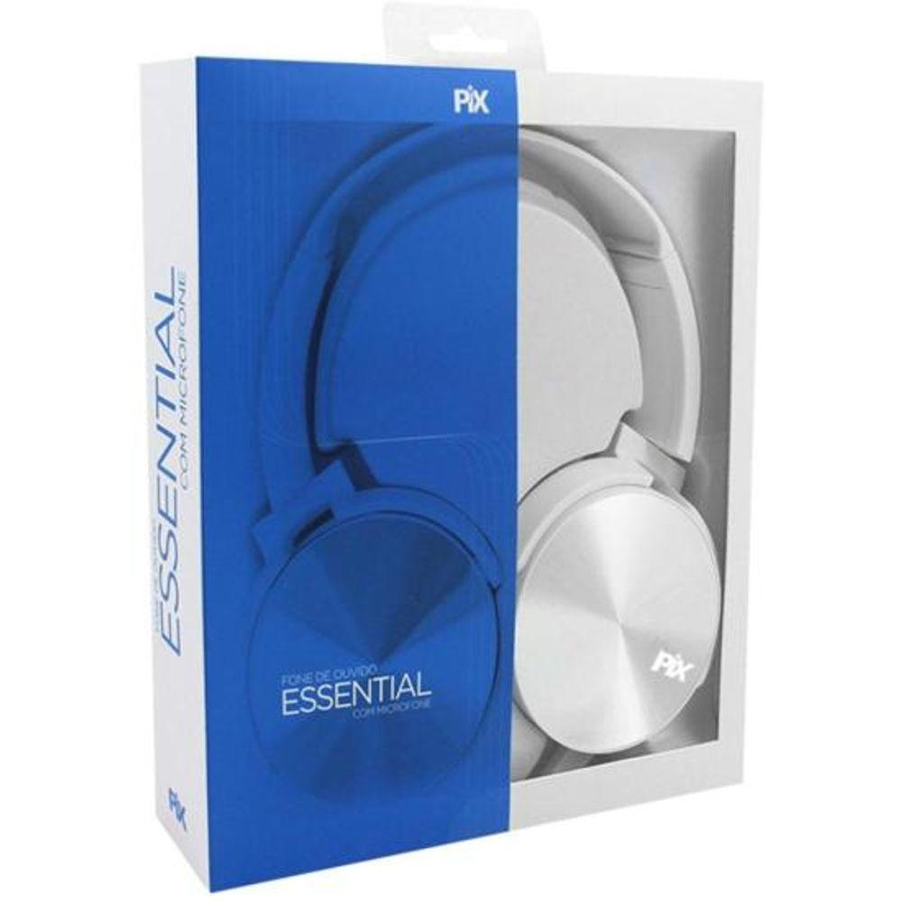 Fone de Ouvido Pix Essential Flat Com Microfone Branco - 3