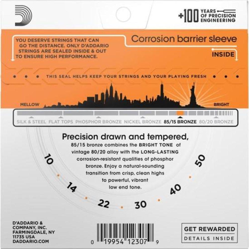 Encordoamento Violão Aço .010-.050 85/15 Bronze EZ900-B D Addario Com Corda Extra PL010 - 2