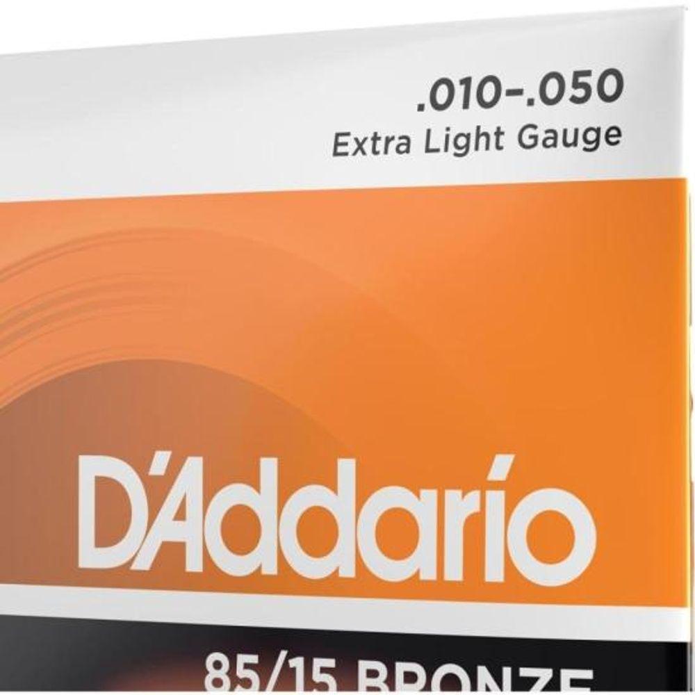 Encordoamento Violão Aço .010-.050 85/15 Bronze EZ900-B D Addario Com Corda Extra PL010 - 4