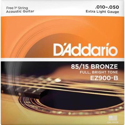 Encordoamento Violão Aço .010-.050 85/15 Bronze EZ900-B D Addario Com Corda Extra PL010